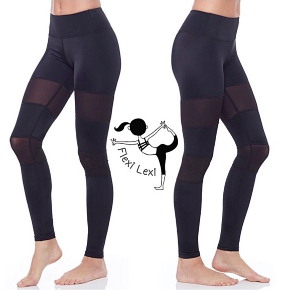 Pants - Flexi Lexi Black Peekaboo Active Leggings